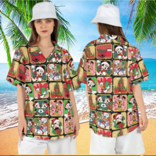 Santa Mickey Friends Disney Christmas Hawaiian Shirts Disneyland Xmas