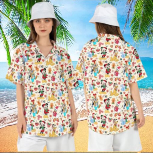 Santa Mickey Friends Disney Christmas Hawaiian Shirts Xmas Aloha