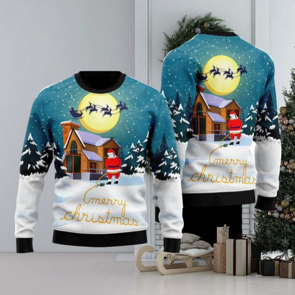 Ugly christmas sweater hot sale santa peeing