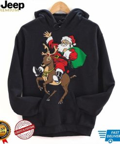 Santa Riding Reindeer Christmas Rudolph Sleigh Gift T shirt, Rudolph Christmas Shirts