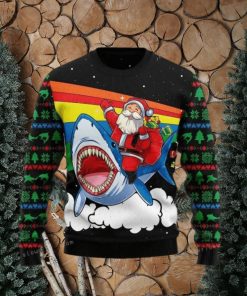 Santa Riding Shark Ugly Sweater For Woman