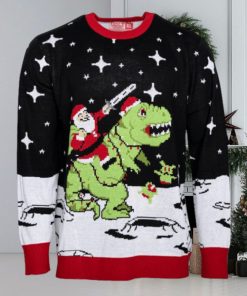 Santa Riding Trex Sweater