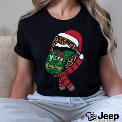 Santa Rolling Stone leopard Merry Christmas 2023 Shirt