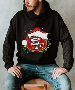 Santa San Francisco 49ers Logo Lights Christmas Shirt