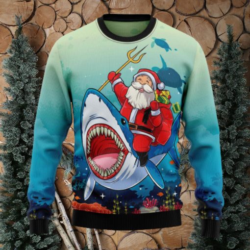 Santa Shark Ugly Christmas Sweater Thankgiving Gift Men Women