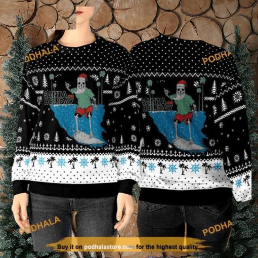 Santa Skeleton Holiday Sweatshirt 3D, Funniest Ugly Christmas Sweater