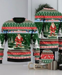 Santa Skiing Up To Snow Good Ugly Christmas Sweater