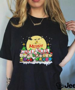 Santa Snoopy and Peanuts Merry Christmas tree shirt