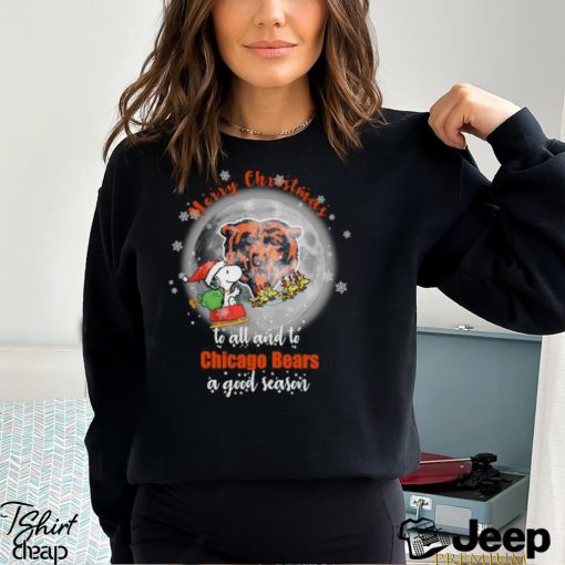 Santa Snoopy merry christmas to all and to Chicago Bears a good season shirt