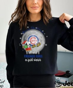 Santa Snoopy merry christmas to all and to Chicago Cubs a good season shirt