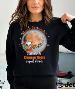 Santa Snoopy merry christmas to all and to Clemson Tigers a good season shirt