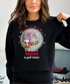 Santa Snoopy merry christmas to all and to Cleveland Guardians a good season shirt