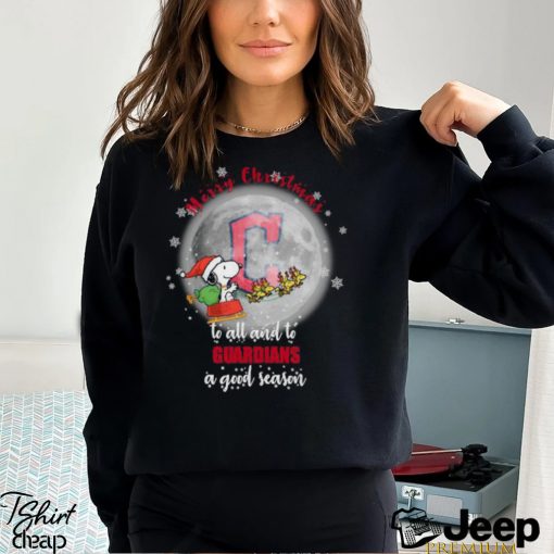 Santa Snoopy merry christmas to all and to Cleveland Guardians a good season shirt