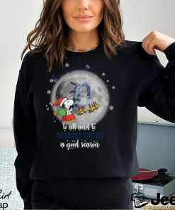 Santa Snoopy merry christmas to all and to Detroit Tigers a good season shirt