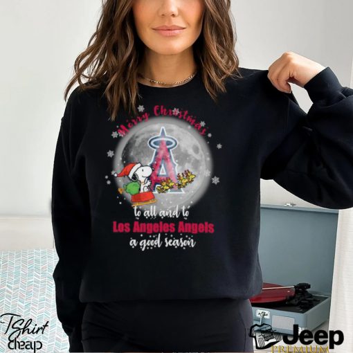 Santa Snoopy merry christmas to all and to Los Angeles Angels a good season shirt