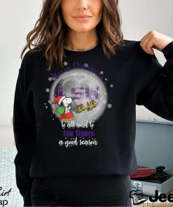 Santa Snoopy merry christmas to all and to Lsu Tigers a good season shirt