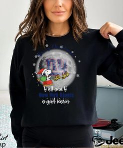 Santa Snoopy merry christmas to all and to New York Giants a good season shirt