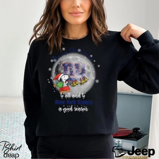 Santa Snoopy merry christmas to all and to New York Giants a good season shirt