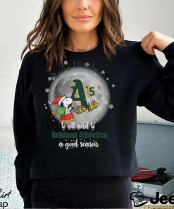 Santa Snoopy merry christmas to all and to Oakland Athletics a good season shirt