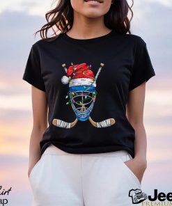 Santa Sports Design For Men Boys Christmas Hockey Player T Shirt