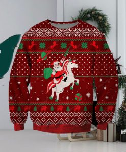 Santa Unicorn Knitting Pattern 3D Print Ugly Christmas Sweater Perfect Holiday Gift