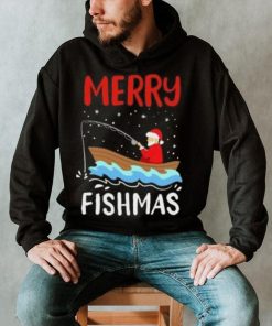 Santa fishing Merry Fishmas Christmas T shirt