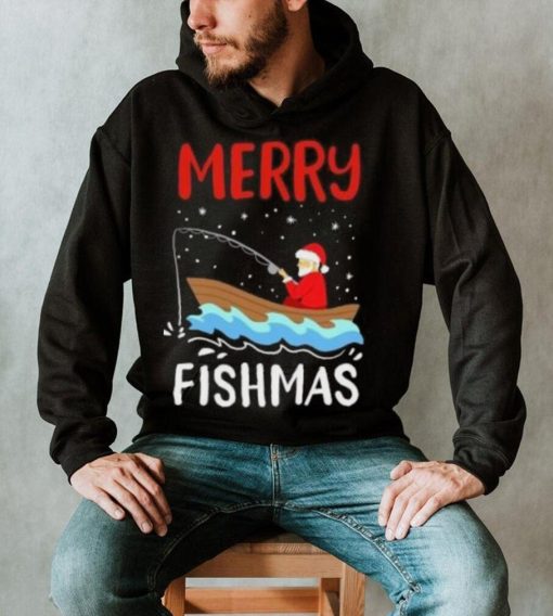 Santa fishing Merry Fishmas Christmas T shirt