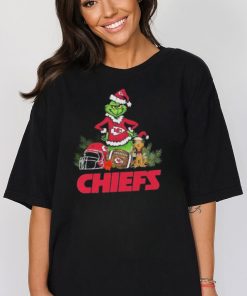 Santa grinch and Dog Kansas City Chiefs christmas Tshirt