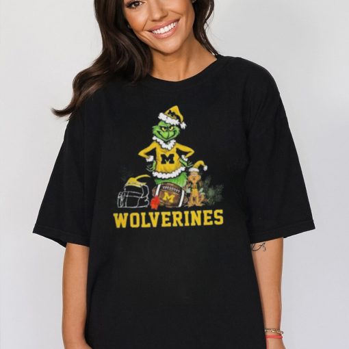 Santa grinch and Dog Michigan Wolverines Football christmas sweater