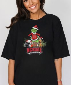 Santa grinch and Dog NC State Wolfpack Football christmas Tshirt