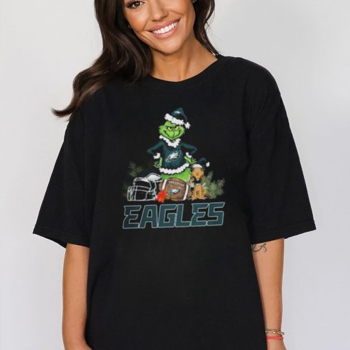 Santa grinch and Dog Philadelphia Eagles christmas Tshirt