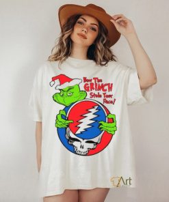 Santa grinch hug Grateful Dead how the grinch stole your face Merry Xmas 2023 T shirt