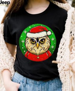 Santa owl cartoon Christmas shirt