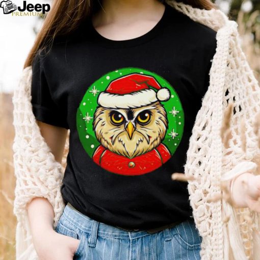 Santa owl cartoon Christmas shirt