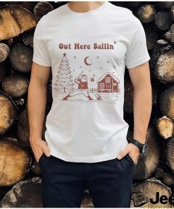 Santa playing baseball out here ballin’ Christmas shirt