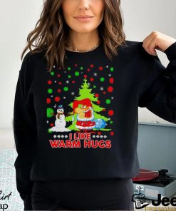 Santan Snowman I like warm hugs Christmas shirt