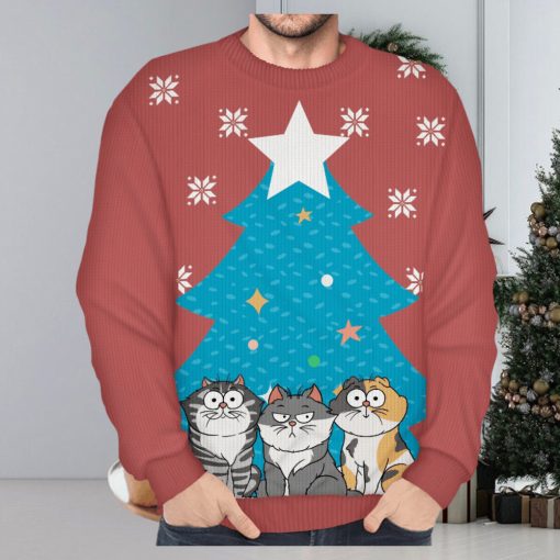 Santa’s Favorite Cat Mom Dad   Christmas Gift For Cat Lovers   Personalized Unisex Ugly Sweater