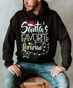 Santa's Favorite Librarian Christmas Pajama Lights T Shirt