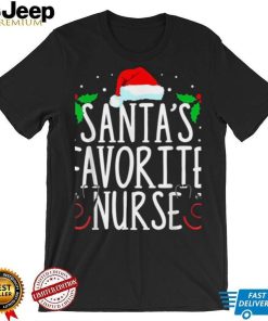 Santa's Favorite Nurse Funny Christmas Pajamas Shirt