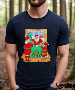 Santa’s family have dinner Jesus out of house Christmas sweater