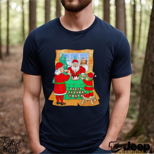 Santa’s family have dinner Jesus out of house Christmas sweater