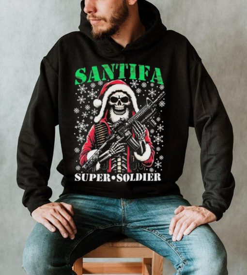 Santifa Super Soldier Santa Claus gun Christmas 2023 Shirt