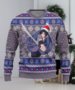 Sasuke Rinnegan Ugly Christmas Sweater, Naruto Anime Xmas Gift, Custom Ugly Christmas Sweater