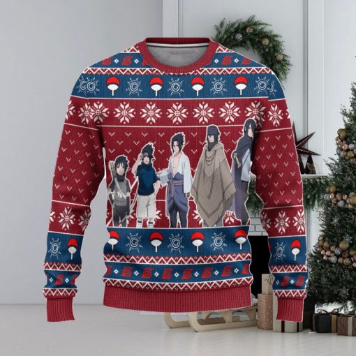 Sasuke Ugly Christmas Sweater, Gaiden Naruto Anime Xmas Gift, Custom Ugly Christmas Sweater