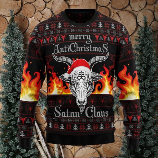 Satan Claus Merry Hail Satanic Ugly Christmas Sweater Thankgiving Gift Men Women