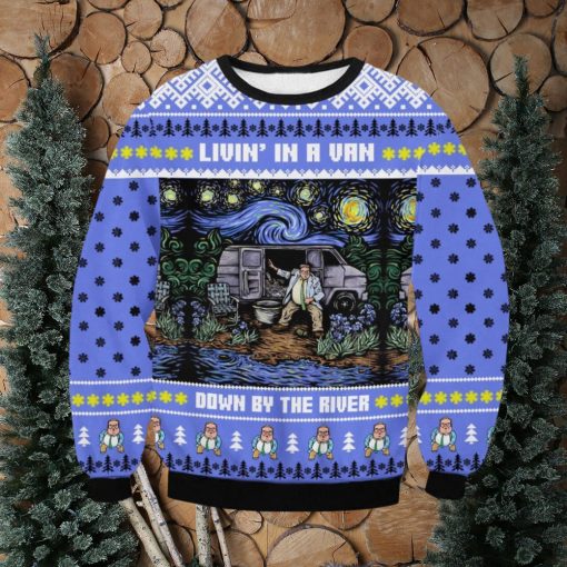 Saturday Night Live Matt Foley Livin’ in A Van Down By The River Ugly Christmas Sweater Christmas Gift