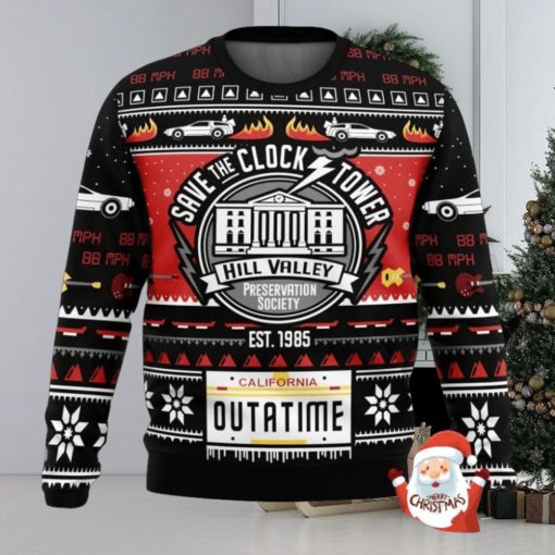 Save The Clock Tower Back To The Future 3D Ugly Christmas Sweater Christmas Gift For Men And Women