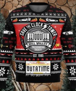 Save The Clock Tower Back To The Future Ugly Christmas Sweater