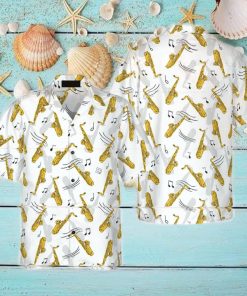 Saxophone Seamless Pattern Hawaiian Shirt Idea Summer Gift For Men And Women