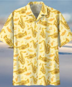 Saxophone Yellow Nice Design Unisex Hawaiian Shirt